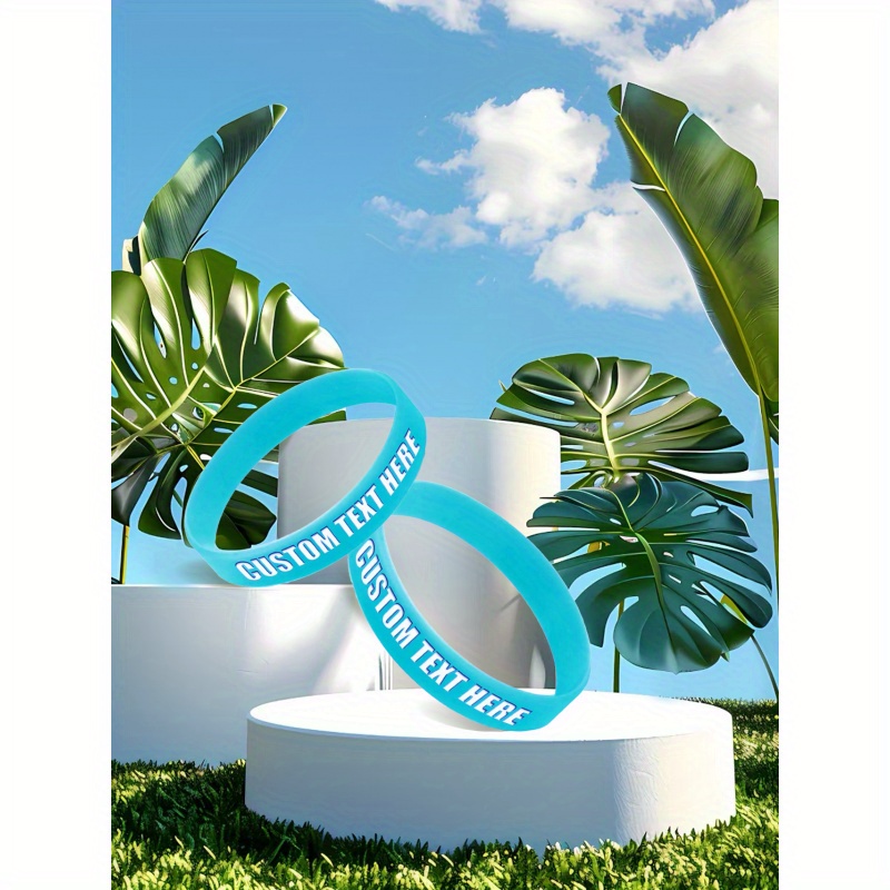 65pcs Custom Silicone Wristbands, Personalized Text